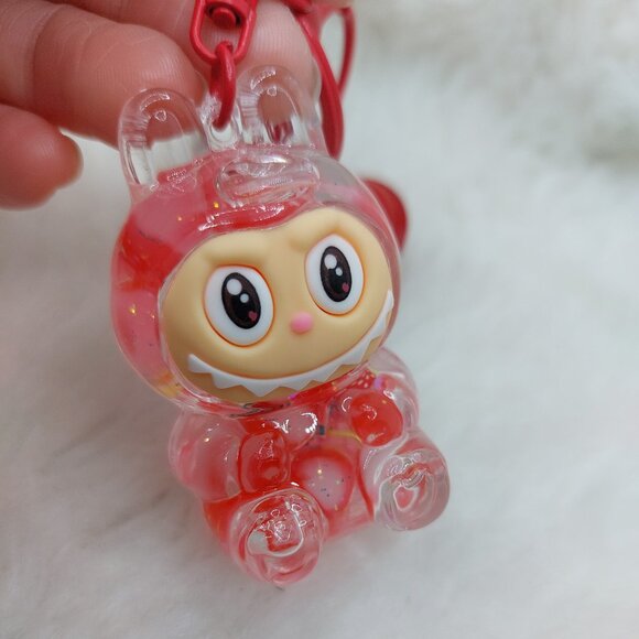 2/$19 Labubu Flowing Sand Exquisite red keychain with bell - Picture 7 of 8
